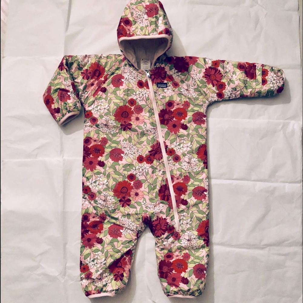 PATAGONIA REVERSIBLE 1 PC. BUNTING GIRL 24M FLORAL PINK